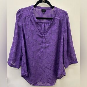 Torrid Purple Floral Blouse